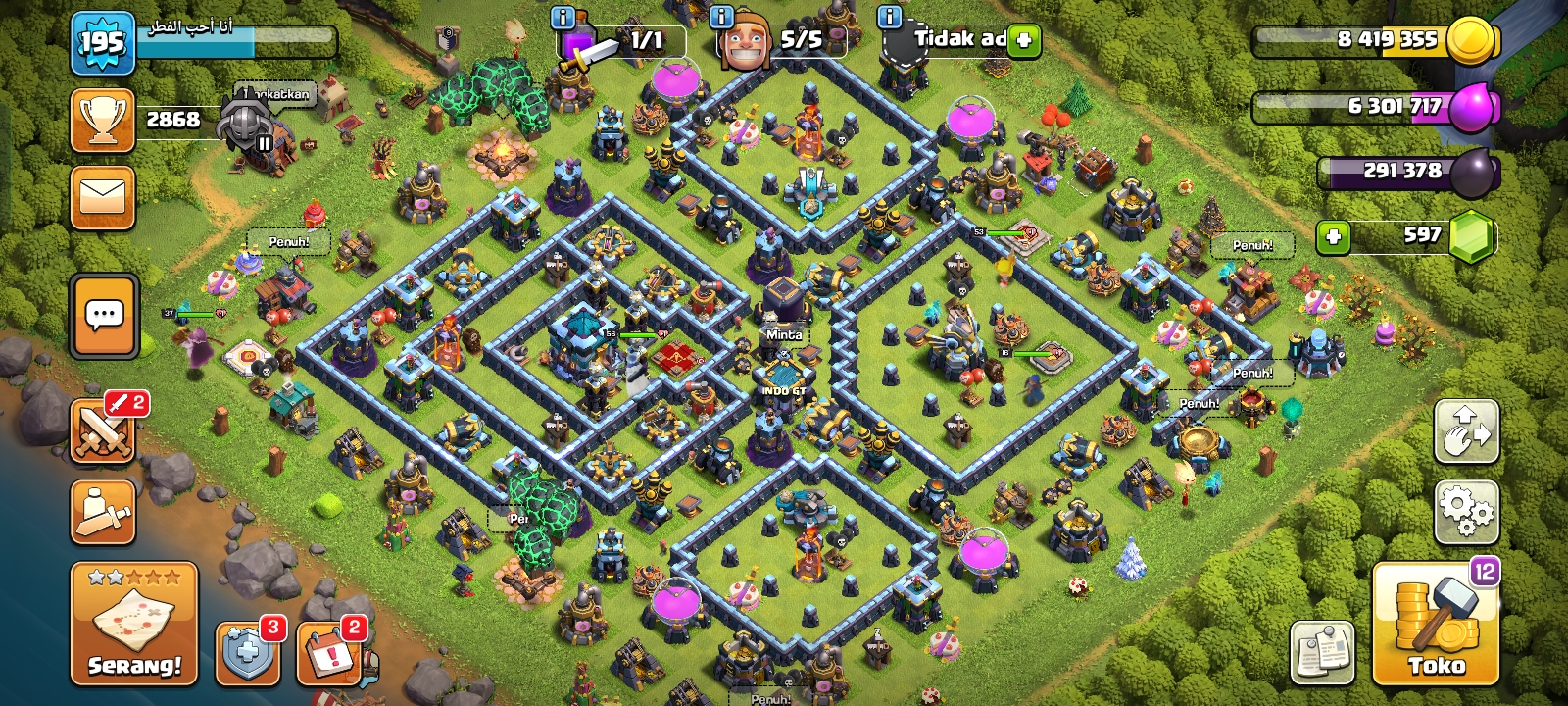 Akun Coc Th 13 Semi Max EXP 195