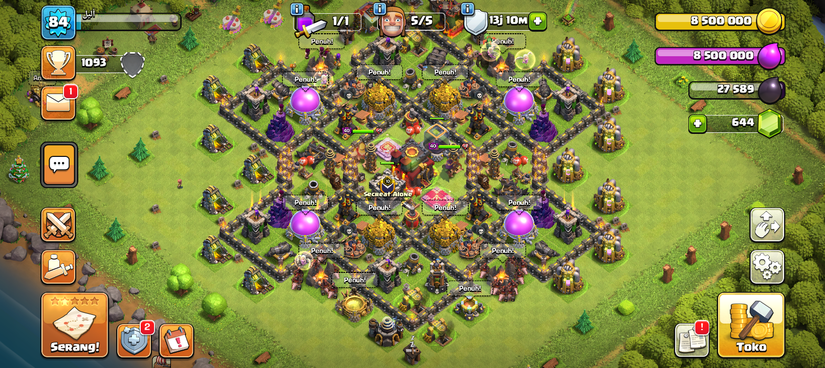 Akun COC th 10(baru upgrade)