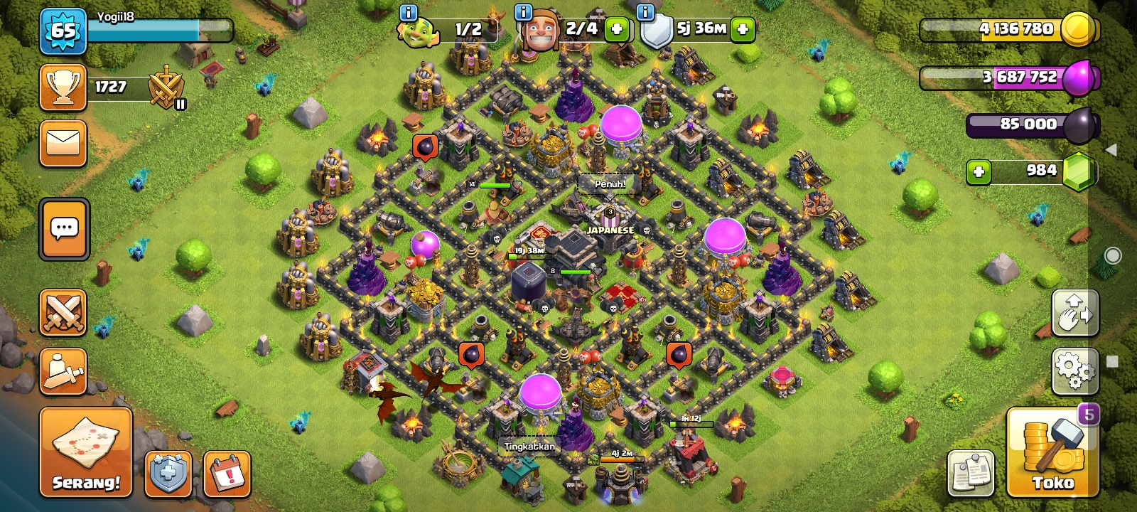 AKUN COC TH 9 MAX