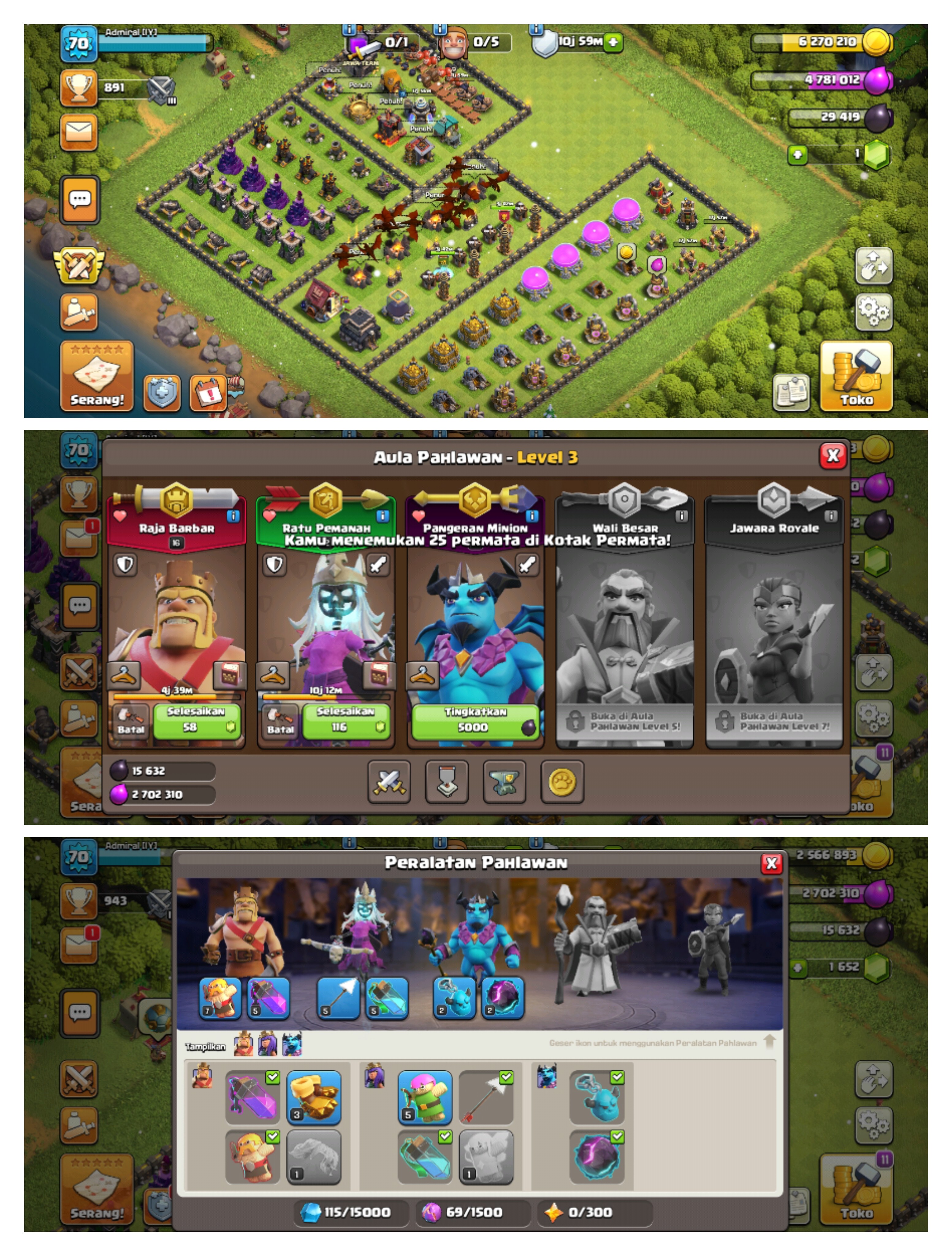 Akun coc Th 9 Semi max
