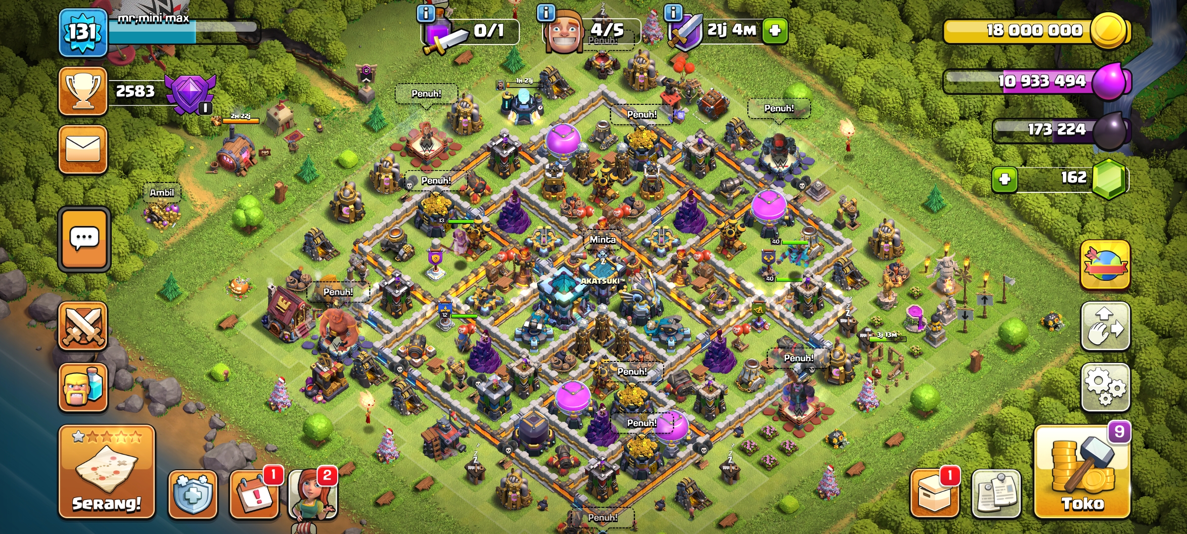 SALE AKUN COC TH 13 Premature