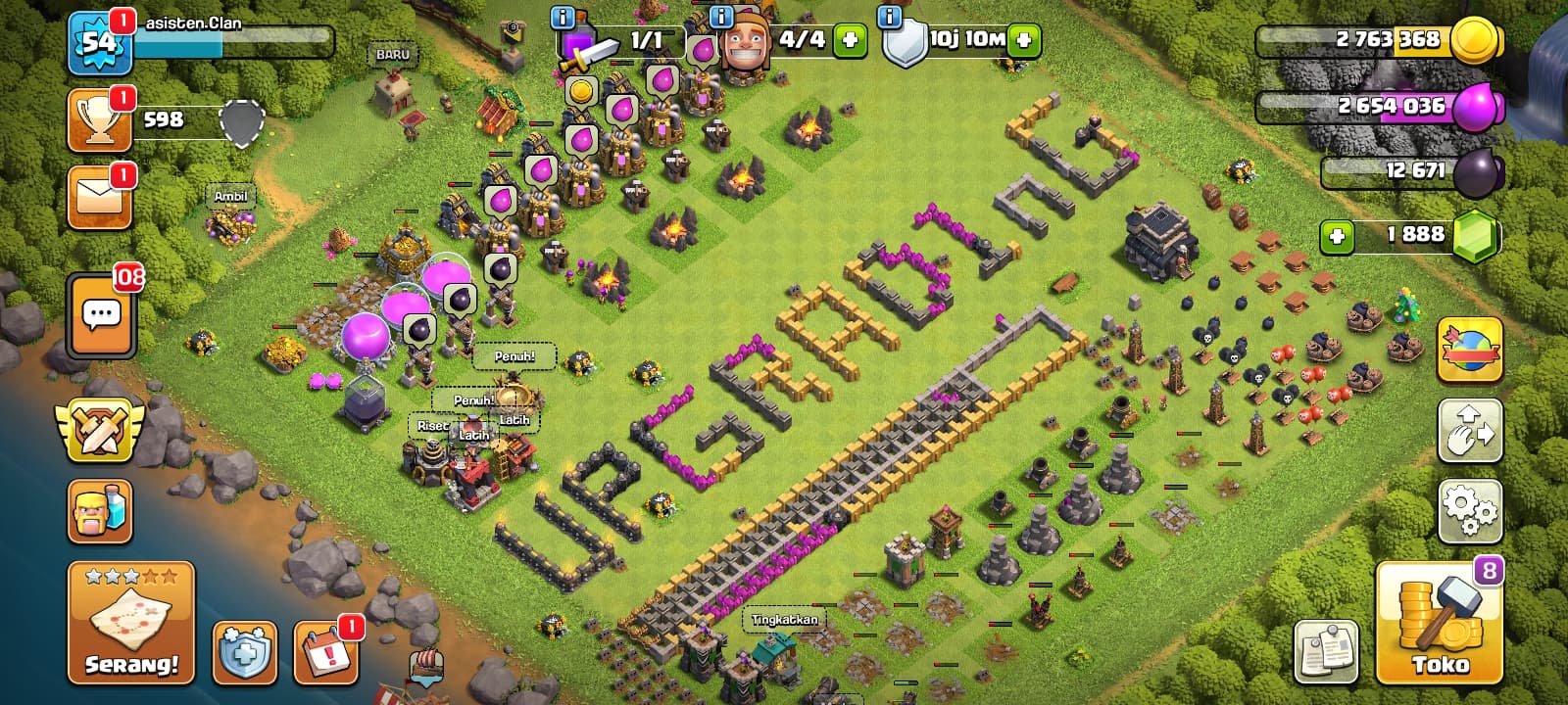 Clash of clan TH 9 murah