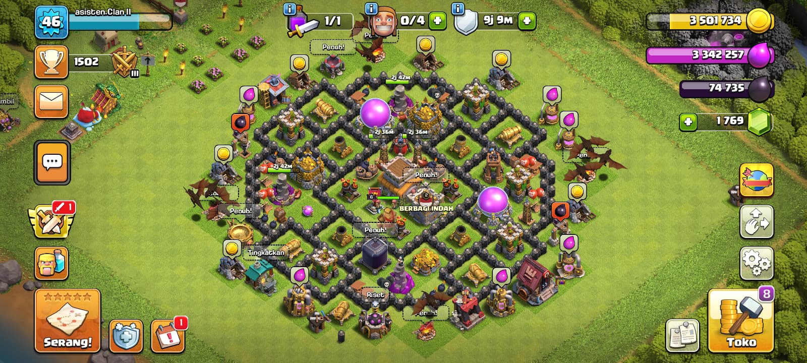 Clash of clan TH 8 murah