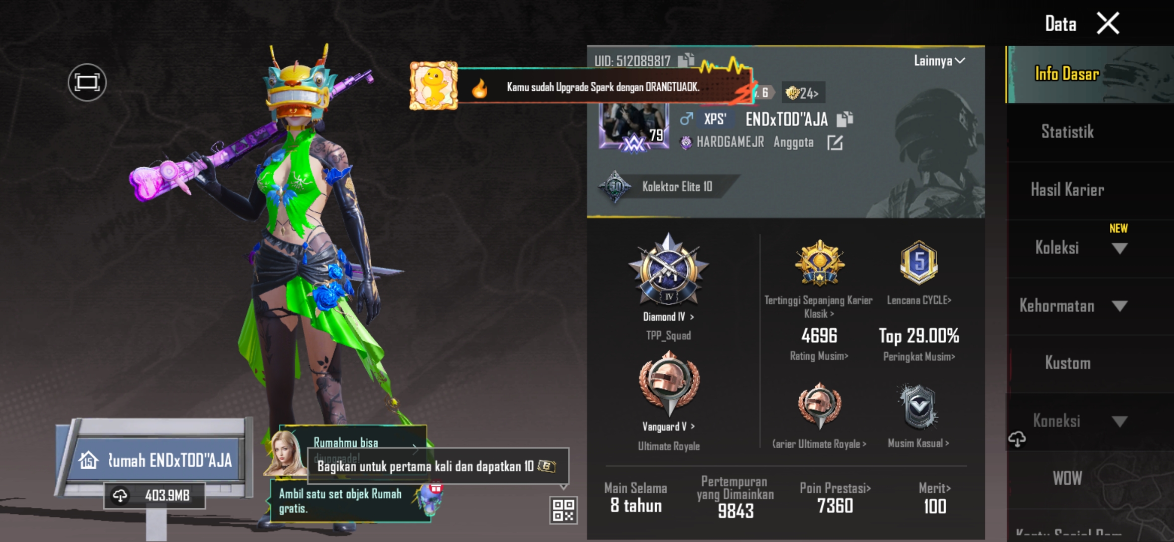 Akun old pubg 8th from S1