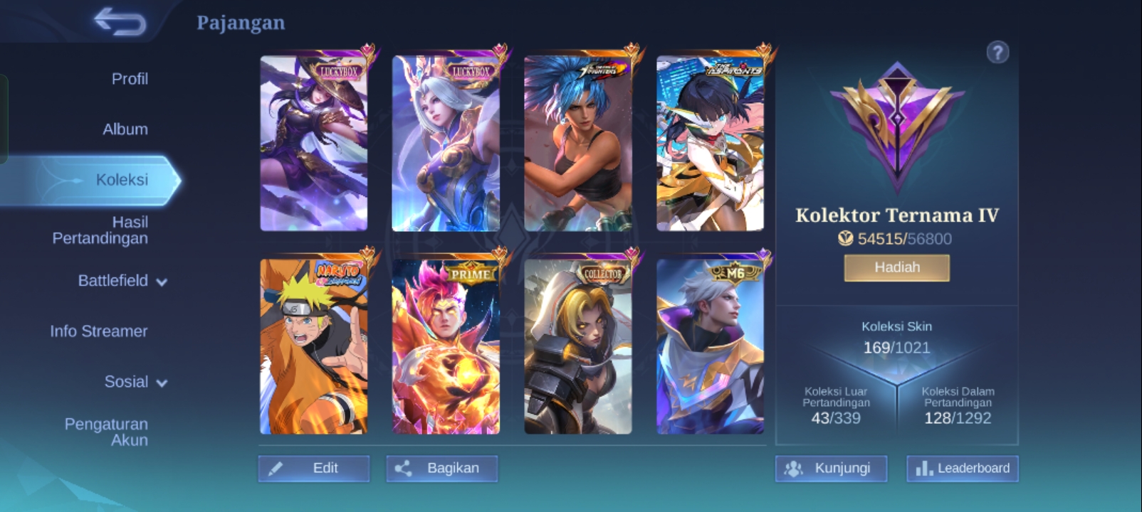 Akun MLBB Lumayan Sultan Free WDP