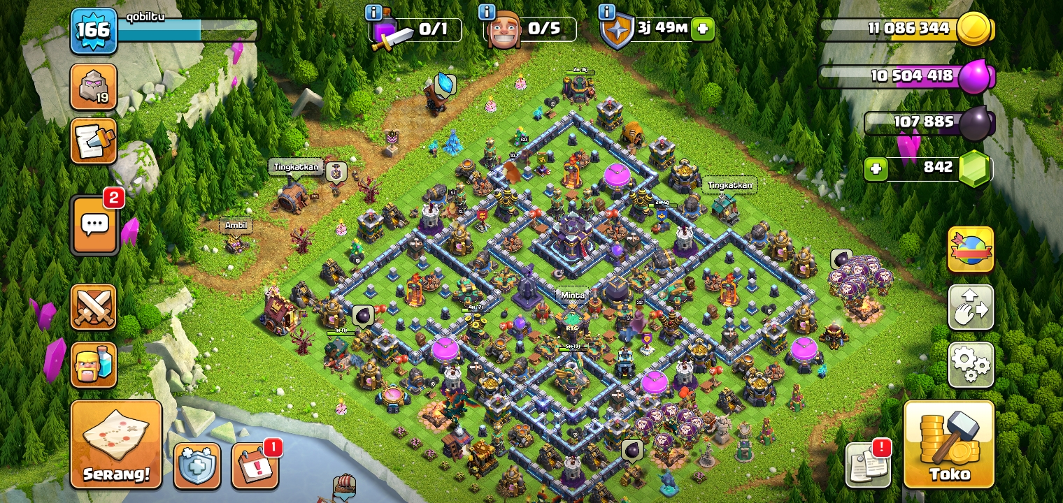 Jual akun games coc th 15 prematur item Hero banyak