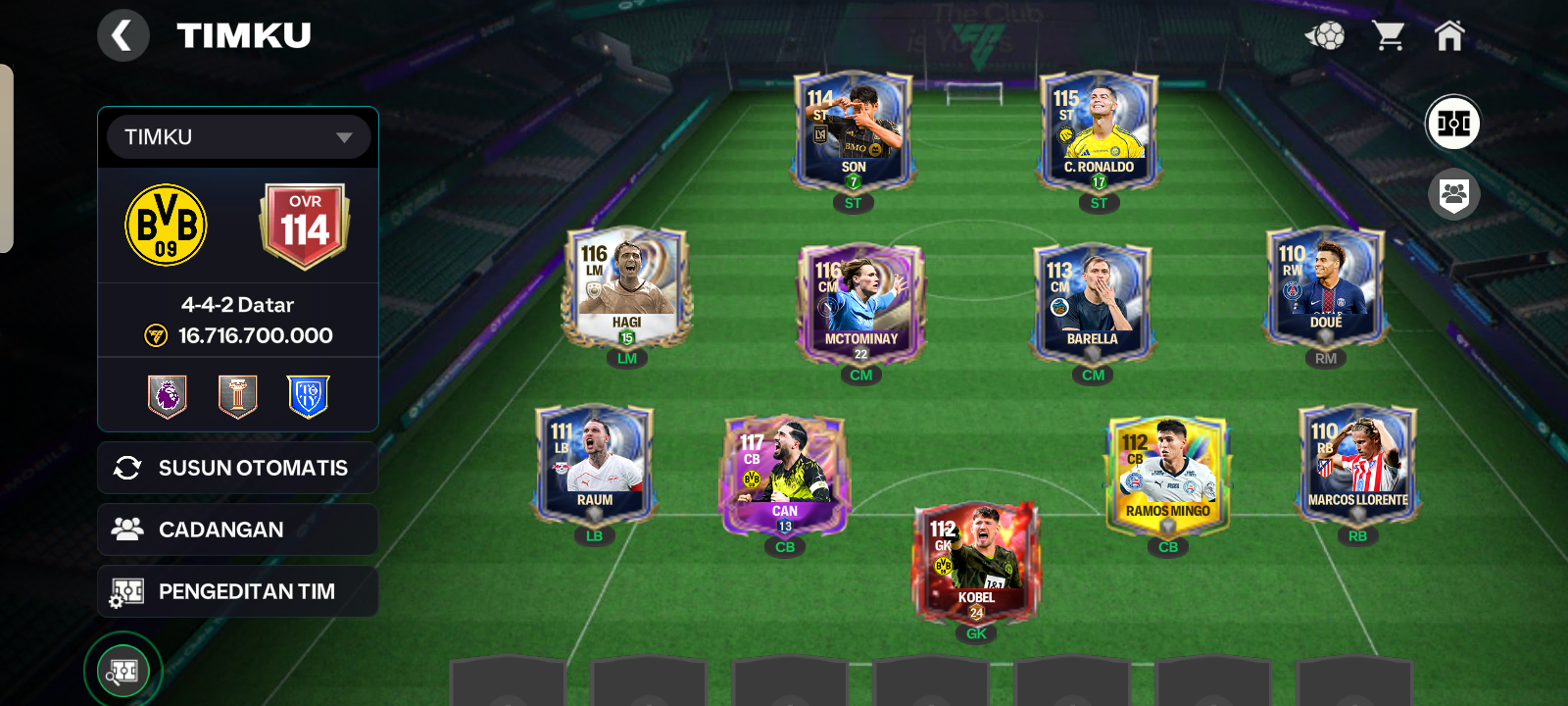AKUN FC MOBILE LOG EA OVR 114
