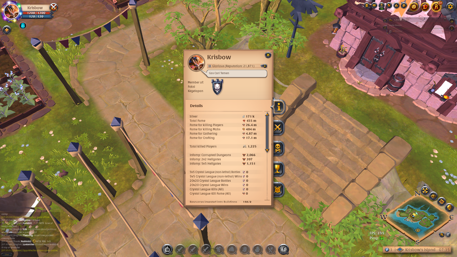 akun albion Fame 455M