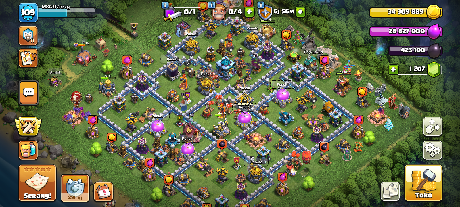 akun coc th 13 aman 100%