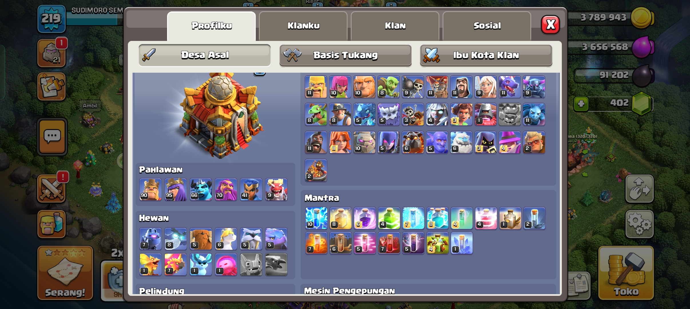 Akun Coc TH 16 semi max