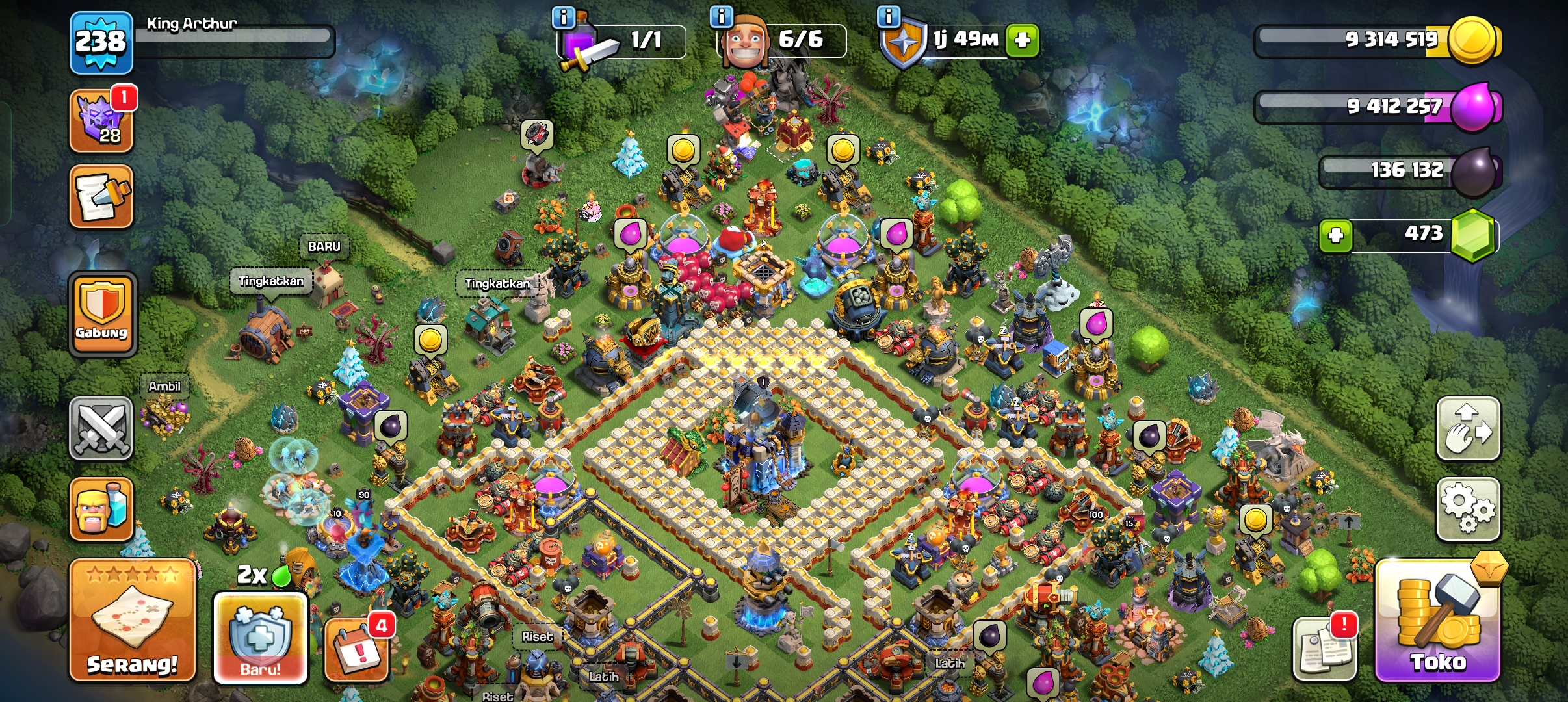 akun coc th 18
