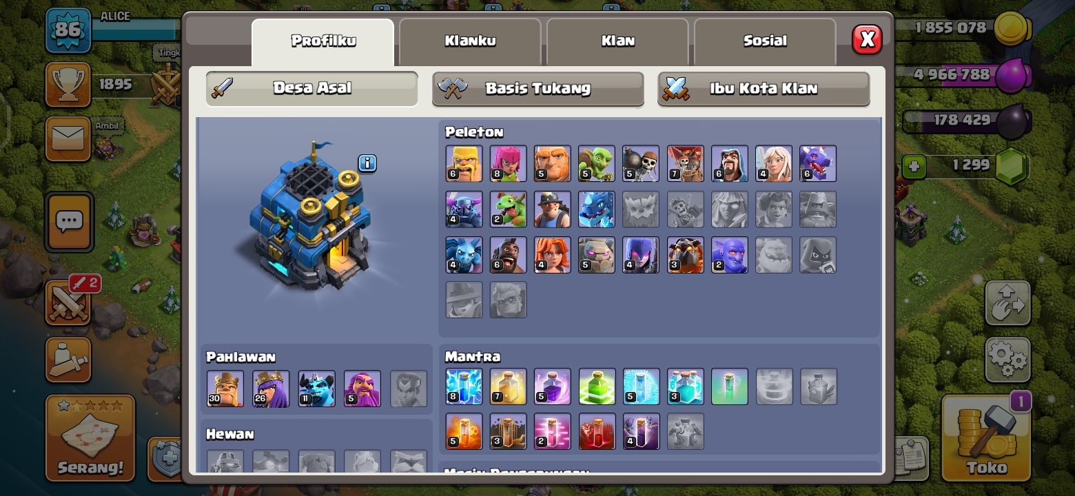 akun coc th 12