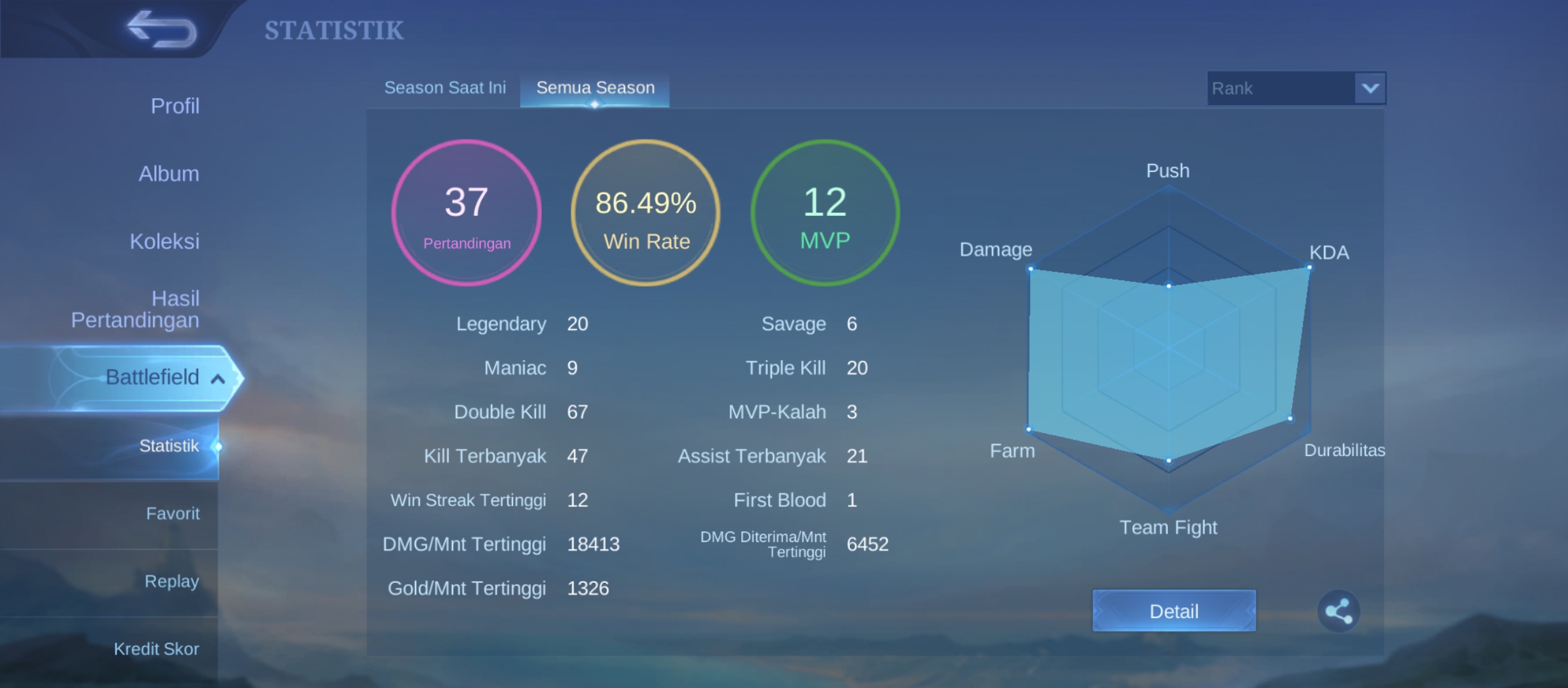 akun ml rank Epic