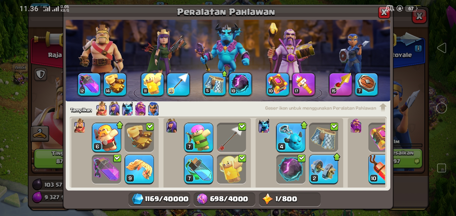 Jual akun games coc th 15 prematur item Hero banyak