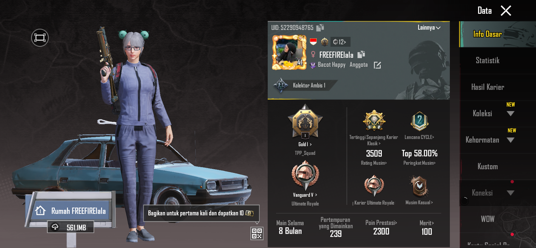 Jual akun pubg mobile
