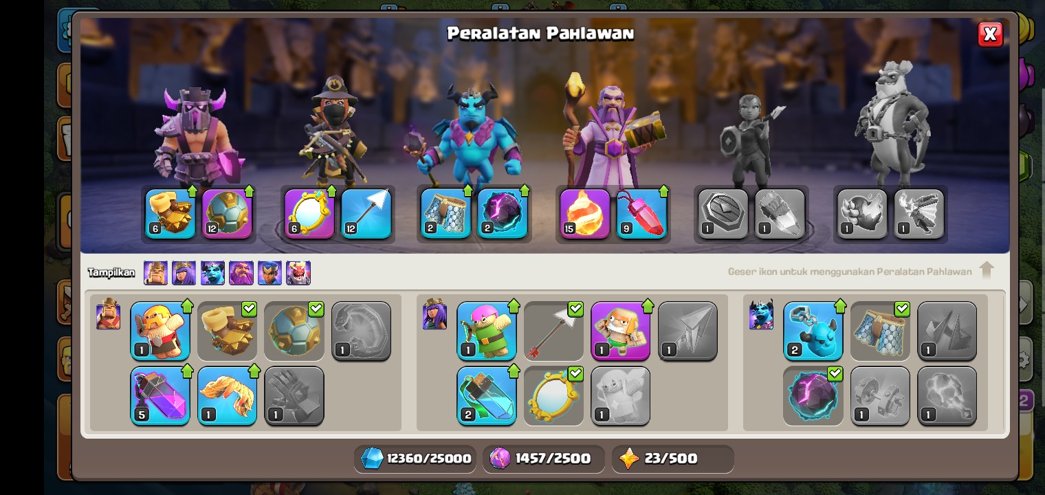 Jual akun coc th 11, udah max semua tinggal tembok, jebakan sama minion nya 5 level lagi.