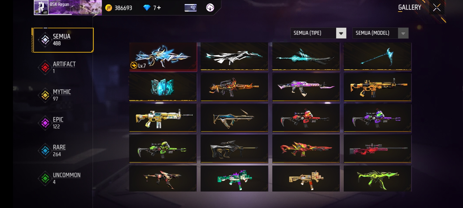 Akun free fire gagah