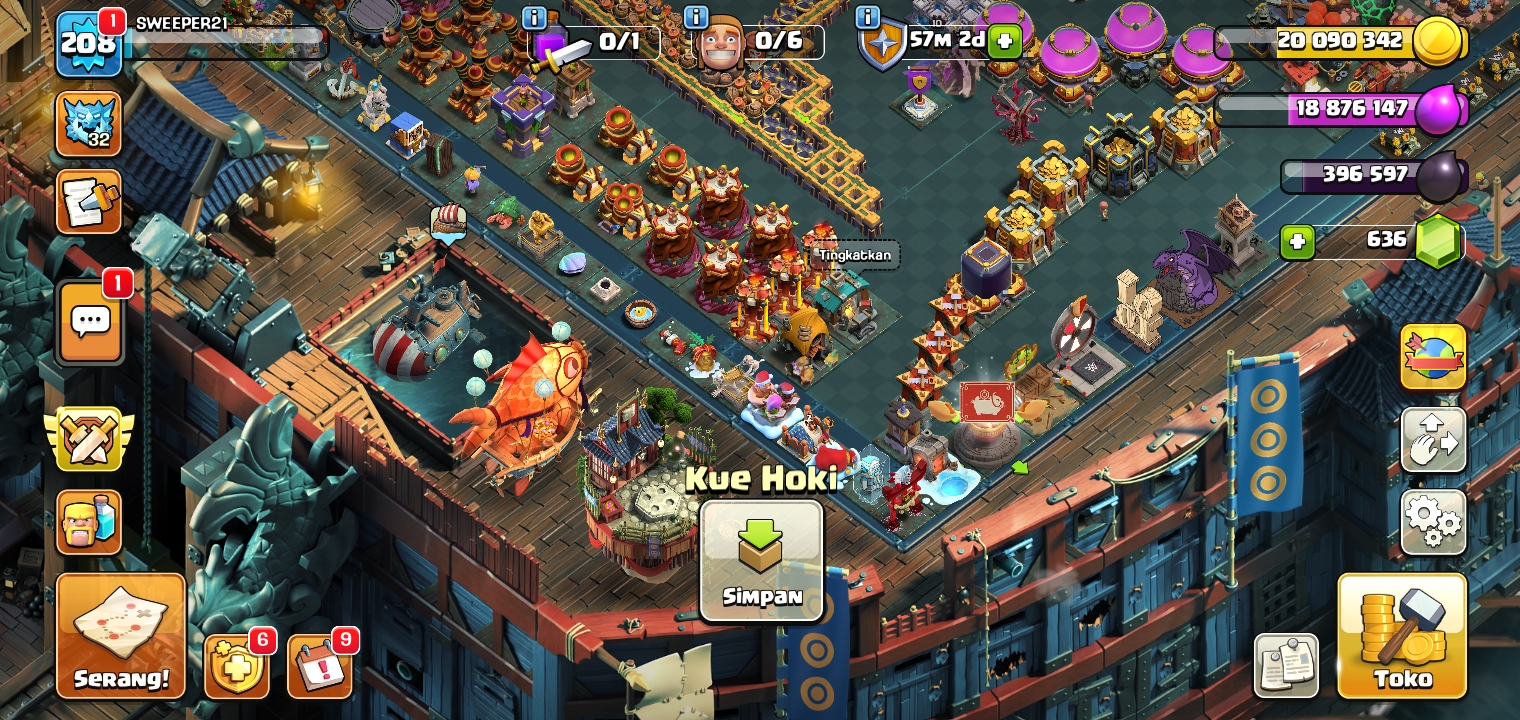 akun coc th 17, dekorasi banyak🔥