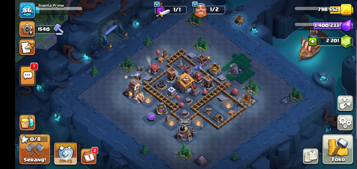 Jual akun coc th 11, udah max semua tinggal tembok, jebakan sama minion nya 5 level lagi.